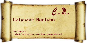Czipczer Mariann névjegykártya